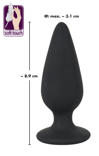 Orion Black Velvets Heavy Plug Medium - Анальна пробка, 8,9х3,1 см (чорний) - купити в Києві, Україні