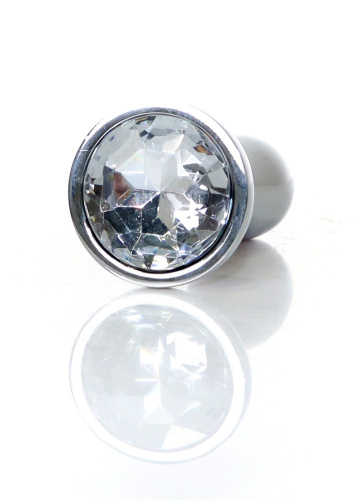 Анальная пробка с кристаллом B-Series Jewellery Silver Plug Clear, S