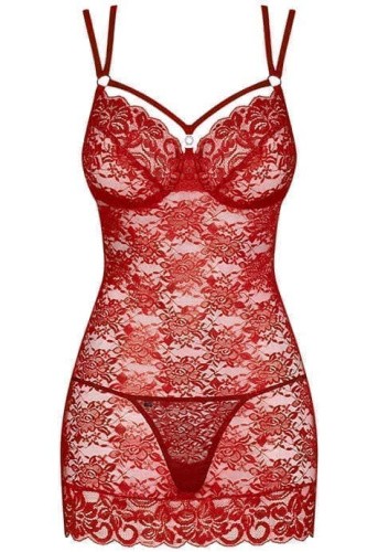 Комплект Obsessive 860-CHE-3 chemise (Черный, S/M)