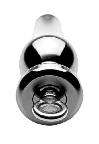 Tom of Finland Weighted Aluminum Plug with Pull Ring - металлическая анальная пробка, 17,15х3.25 см