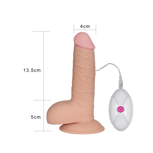 LoveToy - The Ultra Soft Dude Vibrating Flesh 7.5 " - Вибратор с пультом управления, 19х4 см