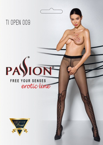 Passion Tiopen 009 - Колготки с открытым доступом, 5 (чёрный)