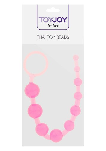 Toy Joy Thai Toy Beads - анальная цепочка на жесткой связке, 25х2.5 см (розовый)