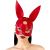 Кожаная маска Зайки Art of Sex - Bunny mask красная