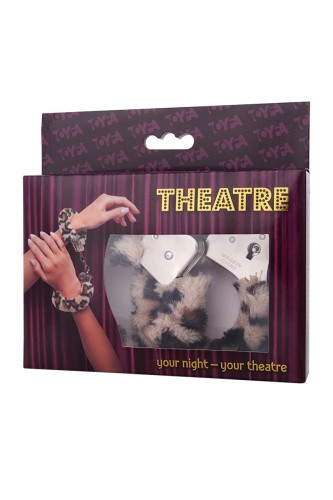 Toyfa Theatre - Наручники с мехом леопардовые, 28 см