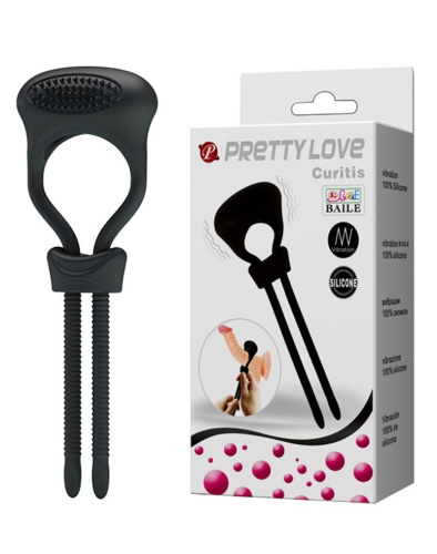 Pretty Love Curitis Penis Loop Black - Эрекционная петля, 13,5 см (черный)