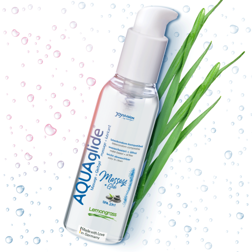 Joy Division Aquaglide Massage + Glide Lemongrass - лубрикант на водной основе с ароматом лемонграсса , 200 мл