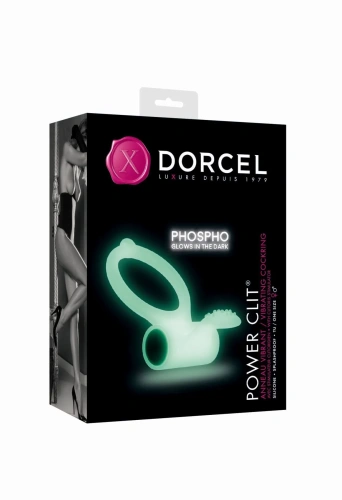 Dorcel Power Clit White Phospho - виброкольцо светящееся в темноте, 7х3.2 см (белый)
