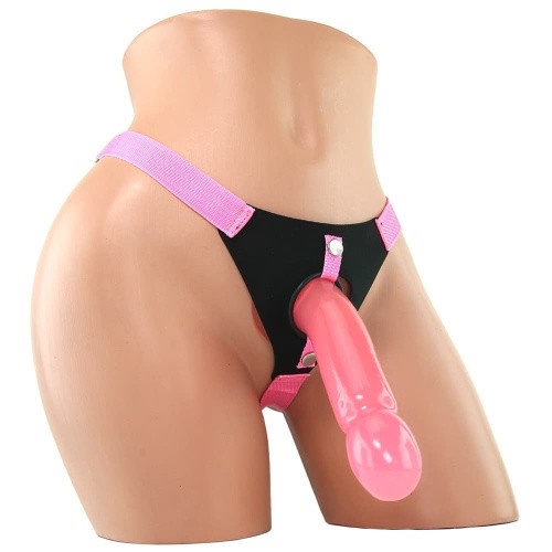 Climax Strap-on Ice Dong & Harness set - Страпон, 17.8х4 см (розовый)