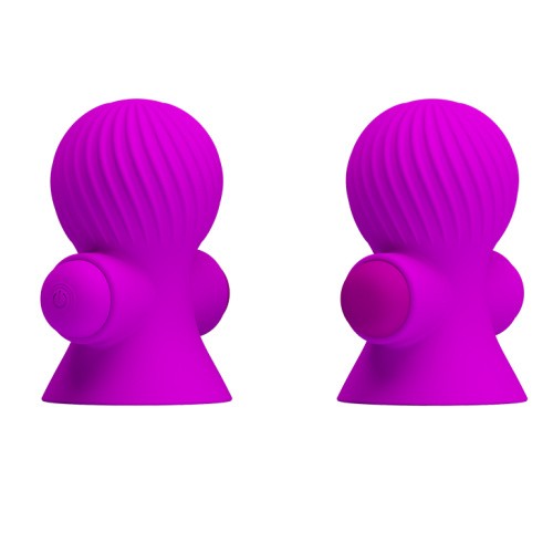 LyBaile Pretty Love Nipple Sucker Purple - Яскраві помпи для сосків з вібрацією, 7.2х4.5 см (фіолетовий) - купити в Києві, Україні