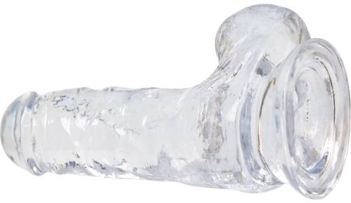 Addiction Crystal Clear Dildo with Balls  6" - Прозрачный фаллоимитатор с присоской, 10.1х3.8 см