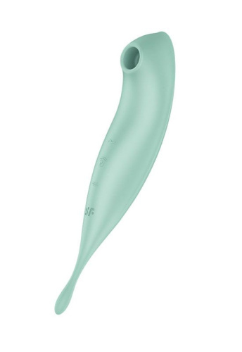 Satisfyer Twirling Pro+ - Точечный вибратор с вакуумной стимуляцией, 22.2х4 см (мятный)