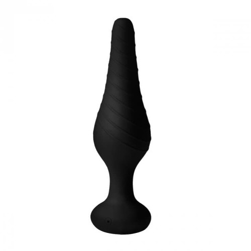 Silicone Vibrating Anal Plug with Remote Control - анальная пробка с дистанционным управлением, 14.6х3.9 см (чёрный)