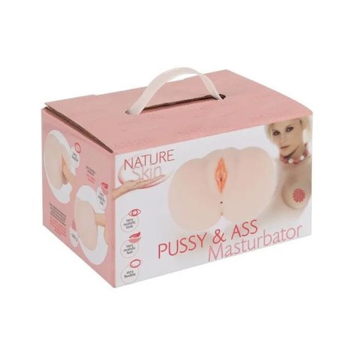 Nature Skin Pussy & Ass Masturbator - Мастурбатор, 16 см (телесный)