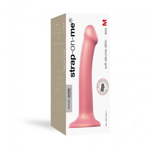 Strap-On-Me Mono Density Dildo Rose M - насадка для страпона,  18х3.3 см