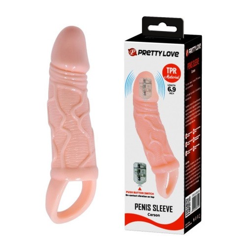 Pretty Love Carson Penis Sleeve Vibration Flesh - Насадка на пенис, 13,5 см (телесный)
