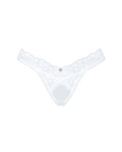 Obsessive Heavenlly thong - еротичні мереживні стрінги, XL/2XL (білий) - купити в Києві, Україні