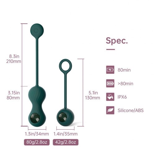 Magic Motion – Crystal Duo Smart Kegel Vibrator - Смарт-тренажер Кегеля (бирюзовый)