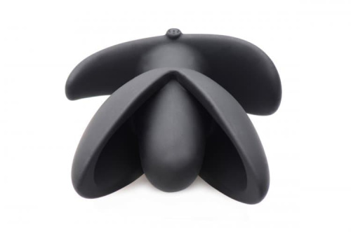 Master Series Sprouted 10 Mode Rechargeable Silicone Anal Plug - анальная пробка с расширением и вибрацией, 10х7 см (чёрный)