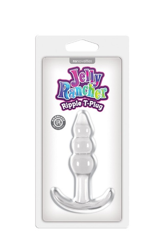 Ns Novelties Jelly Rancher T-plug Ripple - Анальная пробка, 7,6х3,2 см (прозрачный)