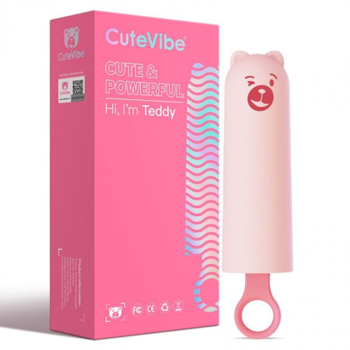 CuteVibe Teddy Pink (Black Dildo) - Реалистичный вибратор под видом мороженого