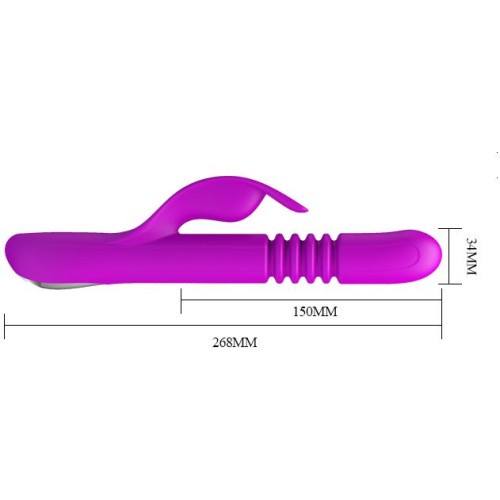 Pretty Love Donahue Vibrator Pink - Вибратор-кролик с поступательным движением, 26.8 х3.4 см (фиолетовый)