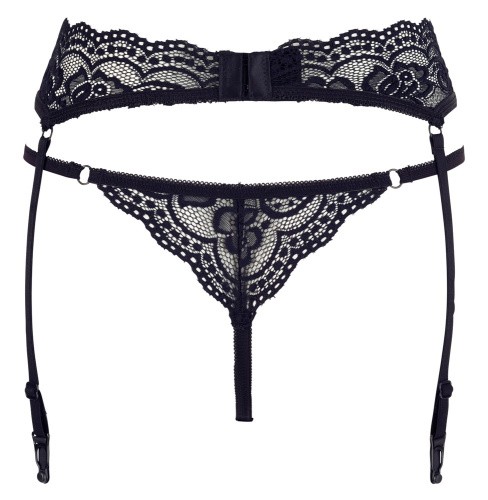 Cotelli Collection String & Suspenders - стрінги та пояс для панчох, S (чорний) - купити в Києві, Україні