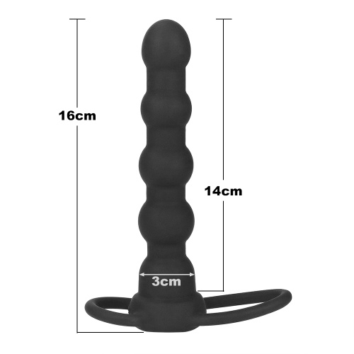 LoveToy Vibrating Rock Balled Double Prober - Насадка для двойного проникновения, 16х3 см