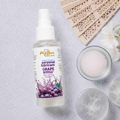 2в1 лубрикант и массажный гель - MyLove Aroma Series Intim&Massage Grape, 50 мл