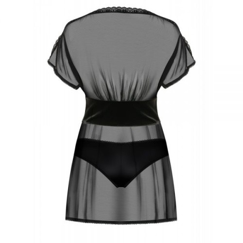 Obsessive 868-BAB-1 babydoll - пеньюар на шнуровке, L/XL (чёрный)