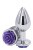 Ns Novelties Rose Buttplug M - Анальная пробка, 7,5х3,5 см, (серебристая с фиолетовым)