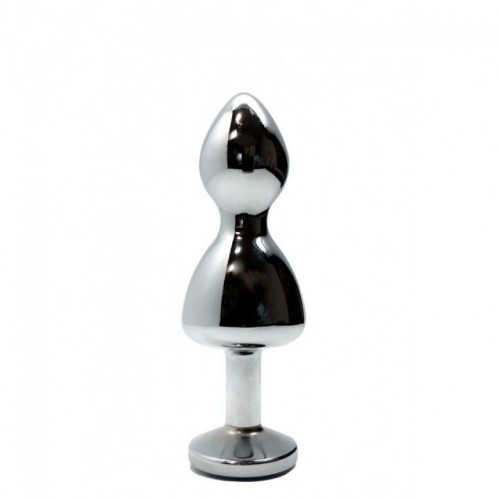 Wooomy Lollypop Double Ball Metal Plug S - Анальная пробка, 8.5х2.8 см (прозрачный)