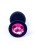 Boss Silikon Plug Jewellery Black Medium - Анальная пробка с кристаллом, 8х3.5 см (черный с розовым)