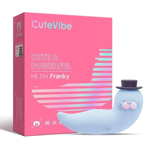 CuteVibe Franky - Симулятор орального сексу з вібрацією, 10.5х1.2 см (блакитний) - купити в Києві, Україні