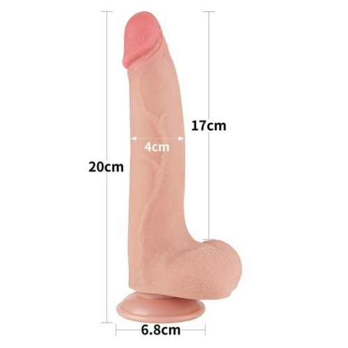 Реалистичный фаллоимитатор LoveToy Sliding-Skin Dual Layer Dong #1, 20 см