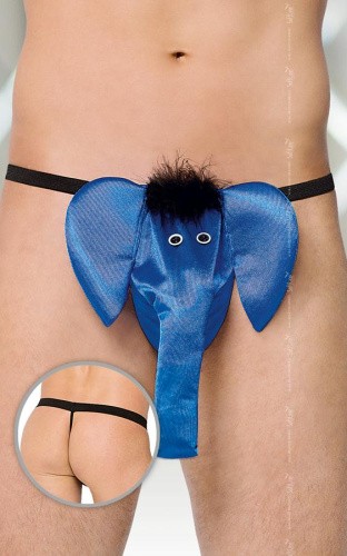 SoftLine - Thong 4416 - Трусы в виде слоника мужские, S-L (синие)
