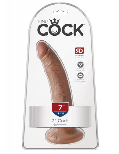 Pipedream King Cock 7 - Фаллоимитатор на присоске, 18х4 см (коричневый)