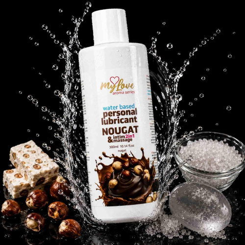 2в1 лубрикант и массажный гель - MyLove Aroma Series Intim&Massage Nougat, 300 мл