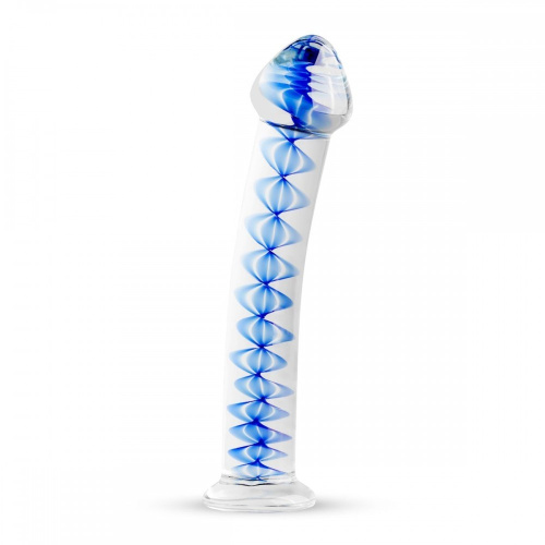 Gildo Glass Dildo No. 4 - Скляний фалоімітатор, 17,5 см (блакитний) - купити в Києві, Україні