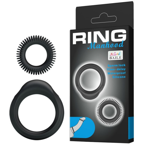 Baile Ring Manhood Black - Набір ерекційних кілець, 2 шт - купити в Києві, Україні