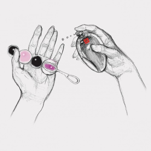 Gvibe Geisha balls Magnetic - Мощный магнитный тренажер Кегеля, 2х27 г, 2х15 г (розовый с черным)