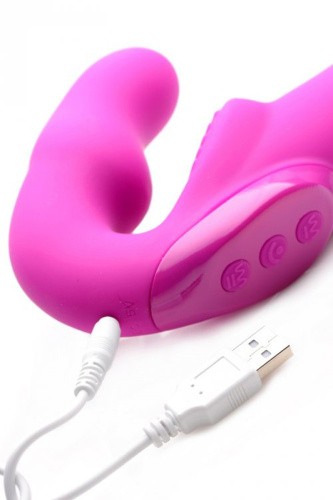 Безремневой страпон Evoke Rechargeable Vibrating Strapless Strap On, 24.7 см