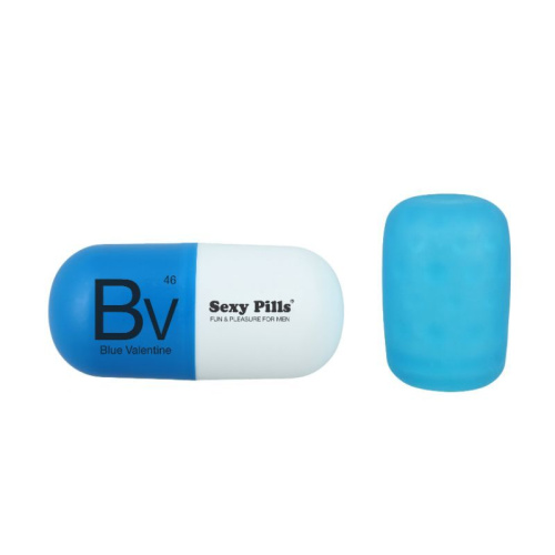 Love To Love Sexy Pills Blue Valentine - мастурбатор-пилюля, 7х4.5 см (синий)
