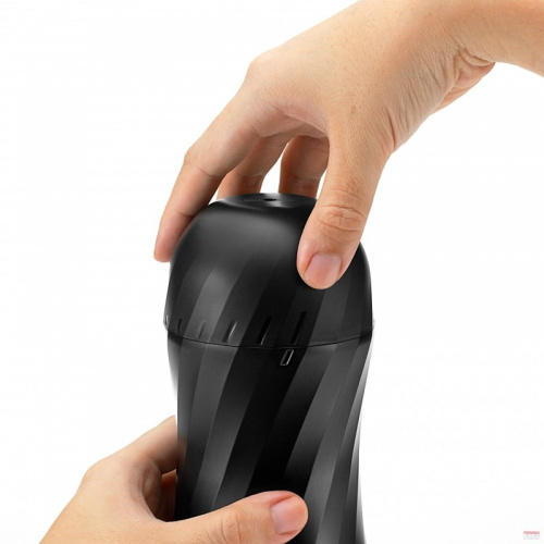 Tenga Air-Tech TWIST Ripple Blue мастурбатор с эффектом вакуума, 16х5 см (синий)
