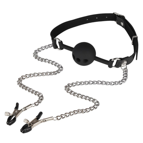 Кляп з затискачами для сосків Wild Play Mouth Gag With Nipple Clamps C15 - купити в Києві, Україні