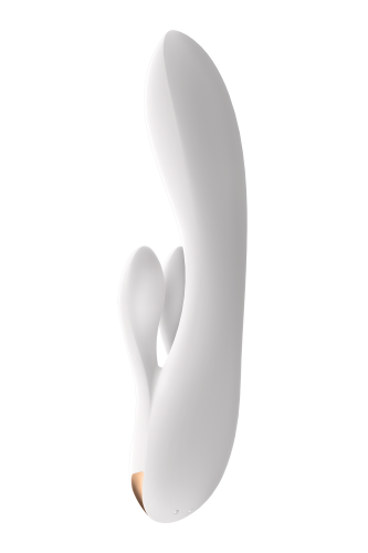 Satisfyer Double Flex - Вибратор-кролик с тремя моторчиками, 20.1х4.6 см (белый)