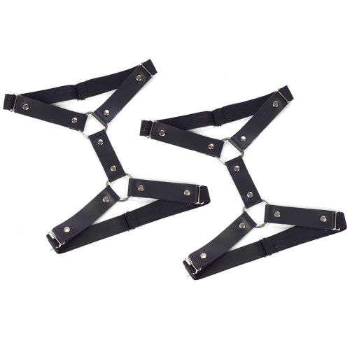 Art of Sex Kristina Leg Garters - Гартеры на ногу из натуральной кожи, S-L, 2 шт (чёрный)