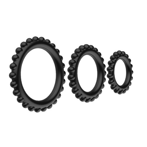 Baile Titan Cock Ring Set набір рельєфних ерекційних кілець різного діаметру, 3 шт. - купити в Києві, Україні