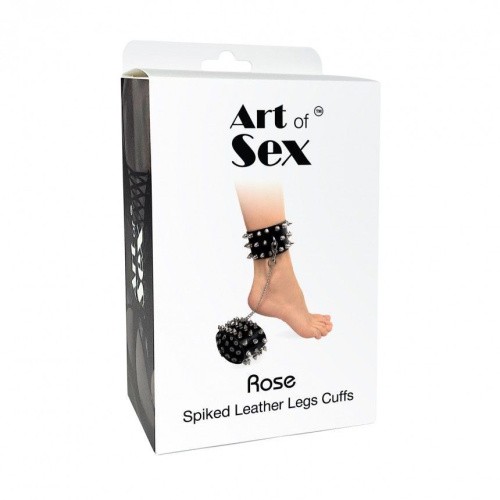 Art of Sex - Rose - Поножи с шипами из натуральной кожи