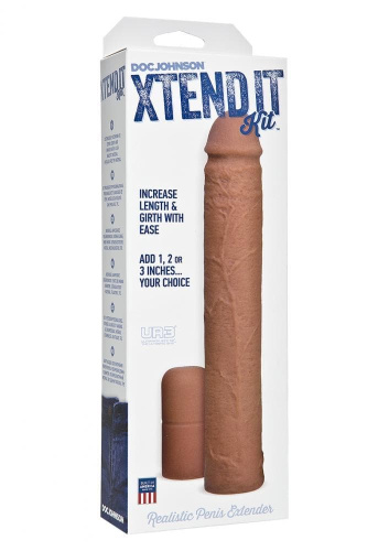 Doc Johnson Xtend It Kit - Насадка для увеличения члена, до +7,5 см (коричневый)